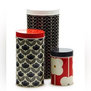 Orla Kiely Blue/Red Canister Set